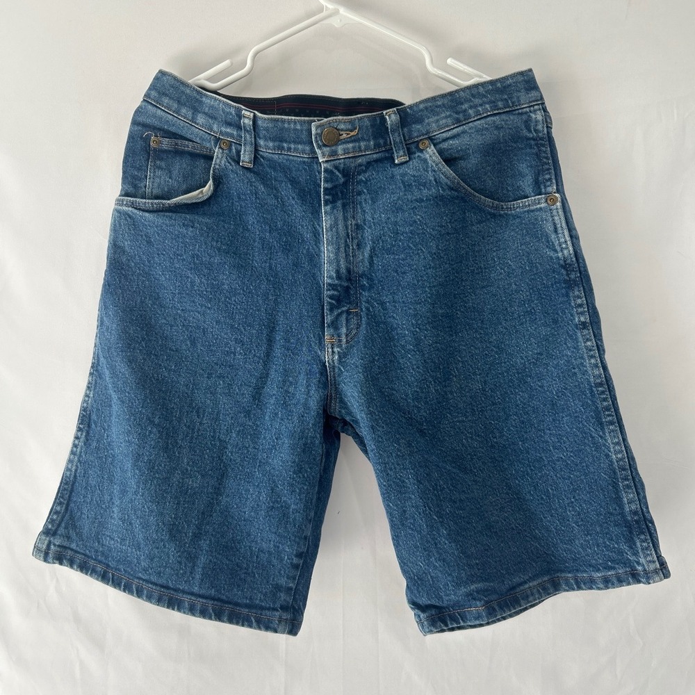 Wrangler Hero Relaxed Fit Denim Shorts Blue Mens 32 655STQD Medium Wash